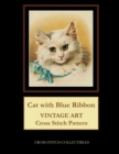 Image for Cat with Blue Ribbon : Vintage Art Cross Stitch Pattern