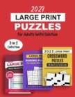 Image for 2023 Large Print Puzzles For Adults With Solution : 3 Books In 1 Train The Brain Series Including Crossword, Sudoku And Word Search Puzzles