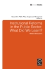 Image for Institutional reforms in the public sector: what did we learn?