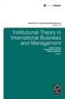 Image for Institutional theory in international business and management : v. 25