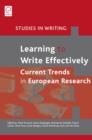 Image for Learning to write effectively  : current trends in European research