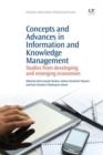 Image for Concepts and advances in information and knowledge management: studies from developing and emerging economies