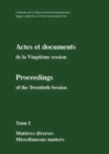 Image for Actes et documents de la Vingtieme session /  Proceedings of the Twentieth Session : Complete set (3 vols.)