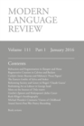 Image for Modern Language Review (111 : 1) January 2016