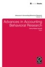 Image for Advances in accounting behavioral researchVolume 16