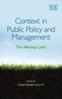 Image for Context in public policy and management: the missing link?