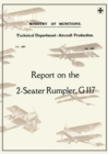 Image for REPORT ON THE TWO-SEATER RUMPLER, G. 117., July 1918Reports on German Aircraft 20