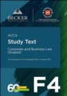 Image for Acca Approved - F4 Corporate &amp; Business Law (Eng) (September 2017 To August : Study Text