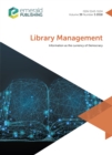 Image for Information As the Currency of Democracy: Library Management