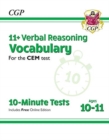 Image for 11+ CEM 10-Minute Tests: Verbal Reasoning Vocabulary - Ages 10-11 (with Online Edition)