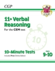 Image for 11+ CEM 10-Minute Tests: Verbal Reasoning - Ages 9-10 (with Online Edition)