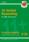 Image for 11+ GL Verbal Reasoning Practice Papers - Ages 9-10 (with Parents&#39; Guide &amp; Online Edition)