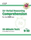 Image for 11+ CEM 10-Minute Tests: Comprehension - Ages 9-10 (with Online Edition)