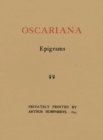 Image for Oscariana  : epigrams