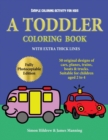 Image for Simple coloring activity for kids : A Toddler Coloring Book with extra thick lines: 50 original designs of cars, planes, trains, boats, and trucks (suitable for children aged 2 to 4)