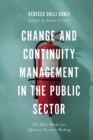 Image for Change and continuity management in the public sector: the DALI model for effective decision making