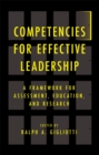 Image for Competencies for effective leadership: a framework for assessment, education, and research