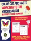Image for Color Cut and Paste Worksheets for Kindergarten (Butterflies and Flowers)