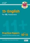 Image for 11+ GL English Practice Papers: Ages 10-11 - Pack 3 (with Parents&#39; Guide &amp; Online Edition)