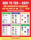 Image for Printable Preschool Worksheets (Add to Ten - Easy) : 30 full color preschool/kindergarten addition worksheets that can assist with understanding of math