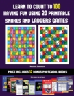Image for Preschool Worksheets (Learn to count to 100 having fun using 20 printable snakes and ladders games) : A full-color workbook with 20 printable snakes and ladders games for preschool/kindergarten childr
