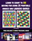 Image for Pre K Worksheets (Learn to count to 100 having fun using 20 printable snakes and ladders games) : A full-color workbook with 20 printable snakes and ladders games for preschool/kindergarten children. 