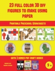Image for Printable Preschool Worksheets (23 Full Color 3D Figures to Make Using Paper) : A great DIY paper craft gift for kids that offers hours of fun