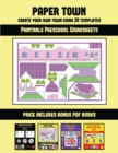 Image for Printable Preschool Worksheets (Paper Town - Create Your Own Town Using 20 Templates) : 20 full-color kindergarten cut and paste activity sheets designed to create your own paper houses. The price of 