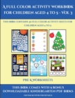 Image for Pre K Worksheets (A full color activity workbook for children aged 4 to 5 - Vol 3) : This book contains 30 full color activity sheets for children aged 4 to 5