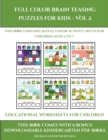 Image for Educational Worksheets for Children (Full color brain teasing puzzles for kids - Vol 2) : This book contains 30 full color activity sheets for children aged 4 to 7