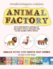 Image for Printable Kindergarten Worksheets (Animal Factory - Cut and Paste)
