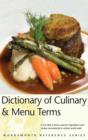 Image for Dictionary of Culinary &amp; Menu Terms