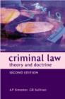 Image for Criminal law  : theory and doctrine