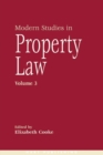 Image for Modern Studies in Property Law - Volume 3