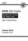 Image for GCSE AQA Understanding Non-Fiction Texts Answers (for Workbook) - Foundation (A*-G Course)
