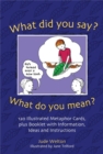 Image for What did you say? What do you mean?  : 120 illustrated metaphor cards, plus booklet with information, ideas and instructions