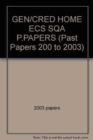 Image for GEN CRED HOME ECS SQA P PAPERS