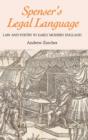 Image for Spenser&#39;s legal language  : law and poetry in early modern England