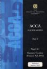 Image for Acca Part 2: Paper 2.3 - Business Taxation Fa2002