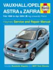 Image for Vauxhall/Opel Astra and Zafira service and repair manual  : models covered, Astra Hatchback, Saloon &amp; Estate and Zafira MPV models with petrol engines, including special/limited editions; 1.4 litre (