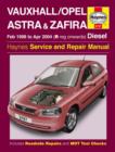 Image for Vauxhall Astra and Zafira Diesel service and repair manual  : models covered, Astra hatchback, saloon &amp; estate and Zafira MPV models with turbo-diesel engines, including special/limited editions, 1.7