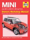 Image for Haynes owners workshop manual for the Mini  : models covered: One, Cooper and Cooper S Hatchback, including option packs, 1.6 litre (1598cc) petrol, inc. supercharged