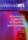 Image for Achieving your masters in teaching and learning