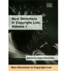 Image for New directions in copyright lawVol. 1
