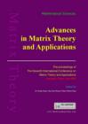 Image for Advances in Matrix Theory and Application