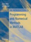 Image for An introduction to programming and numerical methods in MATLAB
