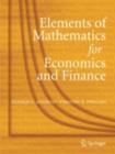 Image for Elements of mathematics for economics and finance