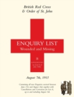 Image for British Red Cross and Order of St John Enquiry List for Wounded and Missing