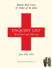 Image for British Red Cross and Order of St John Enquiry List for Wounded and Missing