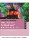 Image for Understanding Research for Social Policy and Social Work